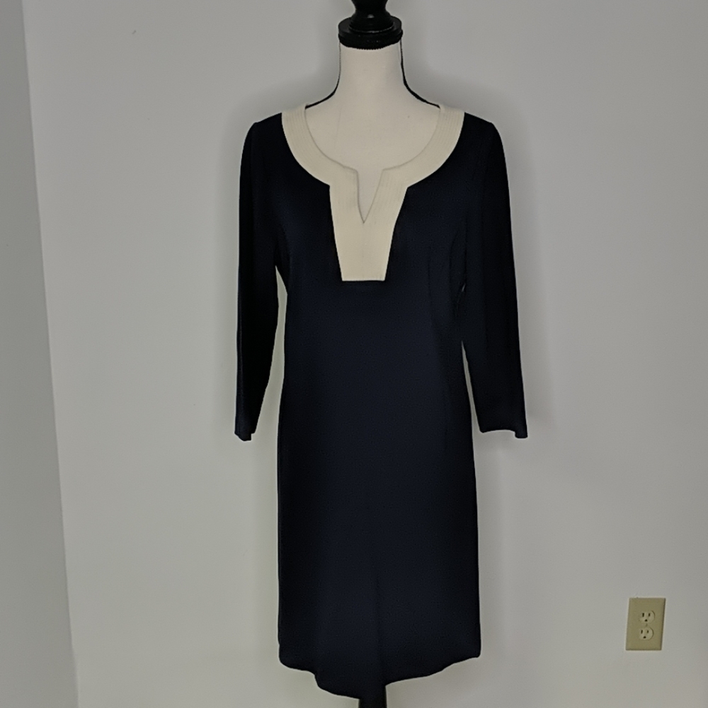 Navy Talbots Dress with White Trim - Picture 1 of 5